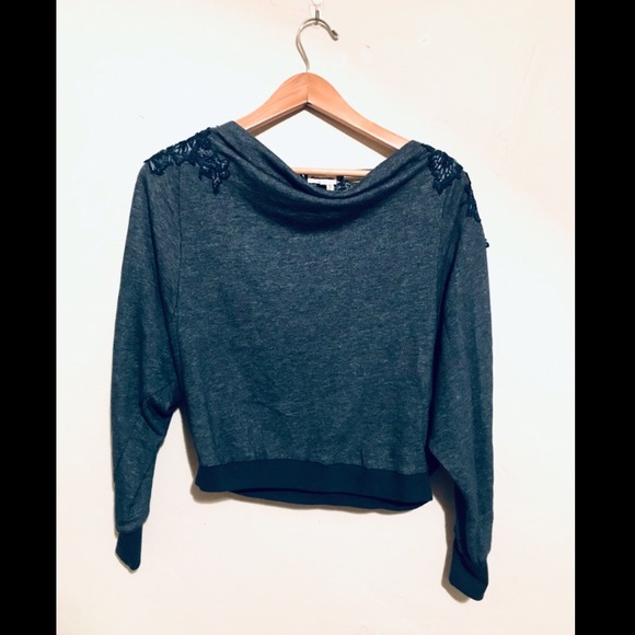 Anthro Meadow & Rue Bria Lace-Back Sweatshirt - Picture 4 of 7